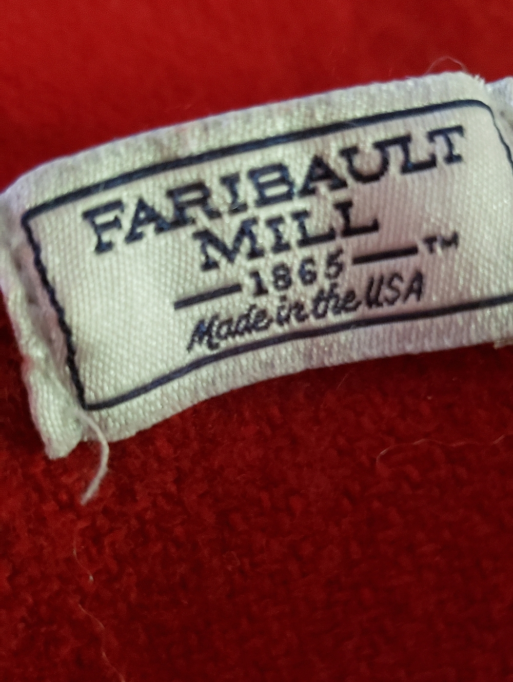 Faribault Wool Throw Blanket Red Wool Blanket - Picture 3 of 9
